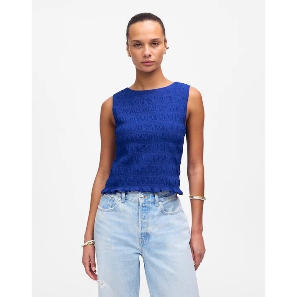 Madewell Royal Blue Ruched Tank Top